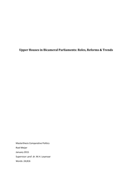 Upper Houses in Bicameral Parliaments: Roles, Reforms & Trends