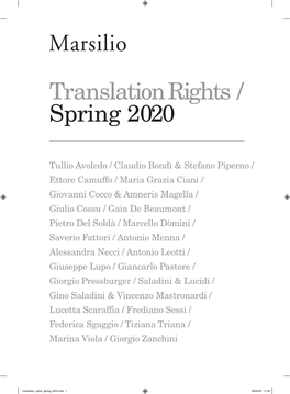 Translation Rights / Spring 2020