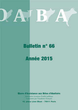 Bulletin Annuel N° 66, 2015