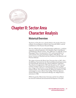 Sector Area Character Analysis Historical Overview