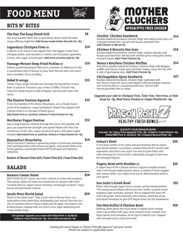 Alehouse Food Menu Nov 17