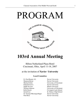 103Rd Annual Meeting