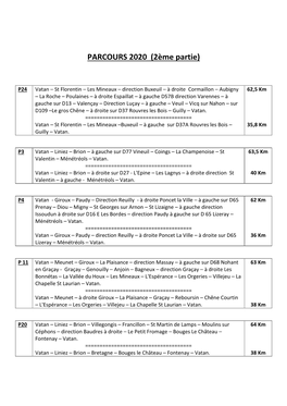 PARCOURS 2020 (2Ème Partie)