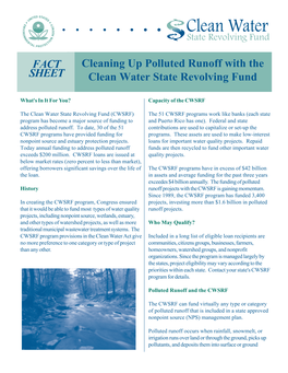 Cleaning up Polluted Runoff with the Clean Water State Revolving Fund