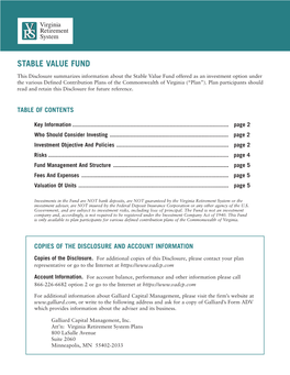 Stable Value Fund