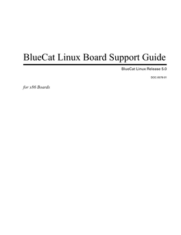 Bluecat Linux Board Support Guide