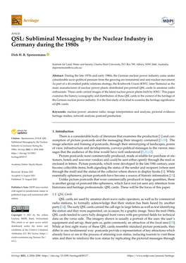 QSL: Subliminal Messaging by the Nuclear Industry in Germany During the 1980S