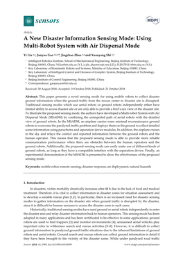 A New Disaster Information Sensing Mode: Using Multi-Robot System with Air Dispersal Mode