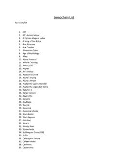Jumpchain List