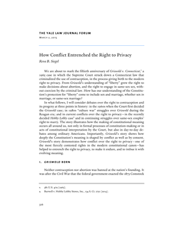 How Conflict Entrenched the Right to Privacy Reva B