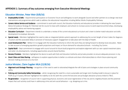 Summary of Key Outcomes Emerging from Executive Ministerial Meetings