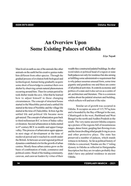 An Overview Upon Some Existing Palaces of Odisha