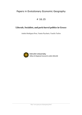 Papers in Evolutionary Economic Geography # 16.15 Liberals
