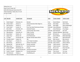 AMS Royal Truck and Trailer Entry List