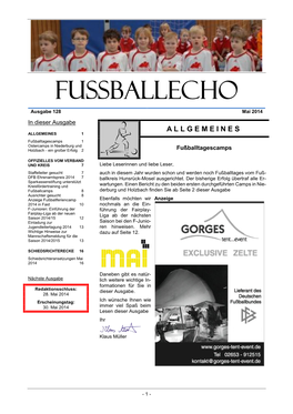 Fußballecho Ausgabe 128 Mai 2014