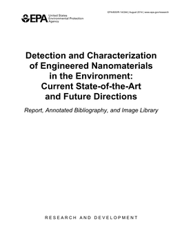 Detection and Characterization of Engineered Nanomaterials in the Environment: Current State-Of-The-Art and Future Directions