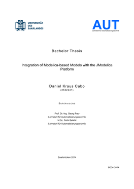 Bachelor Thesis Integration of Modelica-Based Models with The