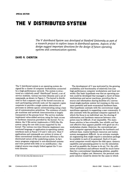 The V Distributed System