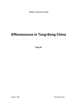 Efflorescence in Tang-Song China