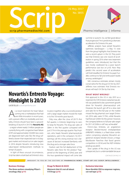 Novartis's Entresto Voyage: Hindsight Is 20/20