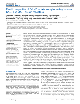 Dual'' Orexin Receptor Antagonists at OX1R and OX2R Orexin Receptors