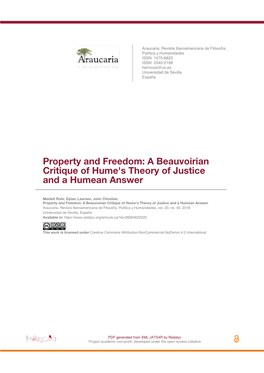 Property and Freedom: a Beauvoirian Critique of Hume's Theory of Justice and a Humean Answer