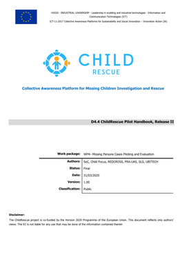 Childrescue D4.4 Childrescue Pilot Handbook Release IΙ V1.0.Pdf