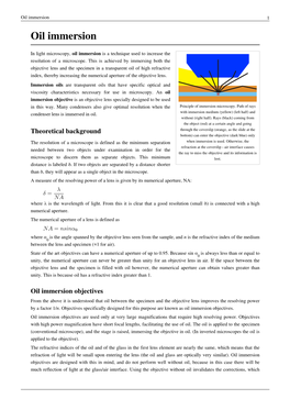 Oil Immersion 1 Oil Immersion