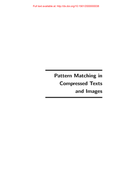 Pattern Matching in Compressed\\ Texts and Images