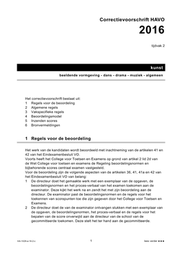 Correctievoorschrift HAVO 2016