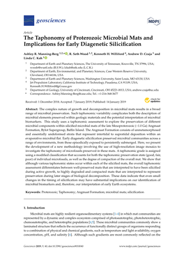 The Taphonomy of Proterozoic Microbial Mats and Implications for Early Diagenetic Siliciﬁcation