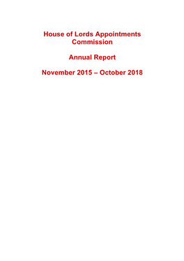 Annual Report November 2015 – October 2018