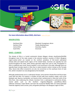 Major Cities: Ohio – Climate