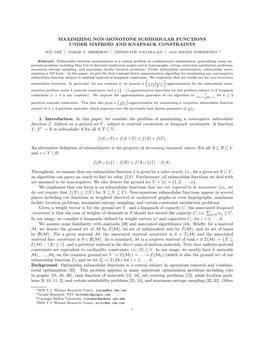 Maximizing Non-Monotone Submodular Functions Under Matroid and Knapsack Constraints