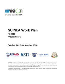 GUINEA Work Plan FY 2018 Project Year 7