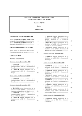 1 Recueil Des Actes Administratifs Du