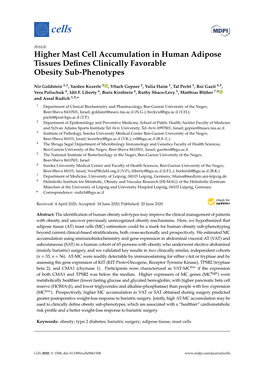 Higher Mast Cell Accumulation in Human Adipose Tissues Defines