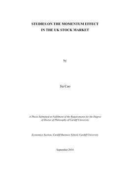 Studies on the Momentum Effect in the Uk Stock Market