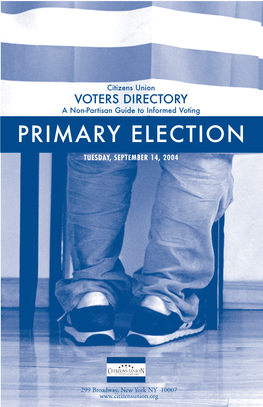 Primary Election Tuesday, September 14, 2004