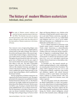 The History of Modern Western Esotericism Individuals, Ideas, Practices