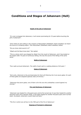 Conditions and Stages of Jahannam (Hell) by Mufti Afzal Hoosen Elias