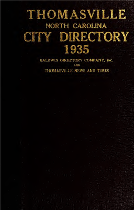 Baldwin's and Times' Thomasville, North Carolina City Directory [1935]