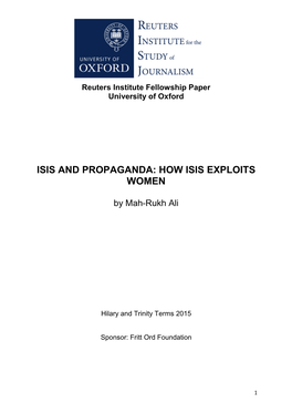 Isis and Propaganda: How Isis Exploits Women