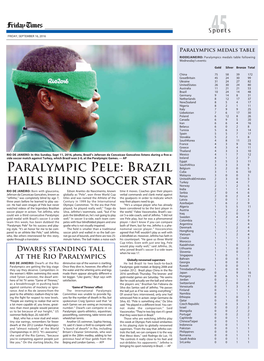 Paralympic Pele: Brazil Hails Blind Soccer Star