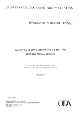 Overseas Development Administration Evaluation