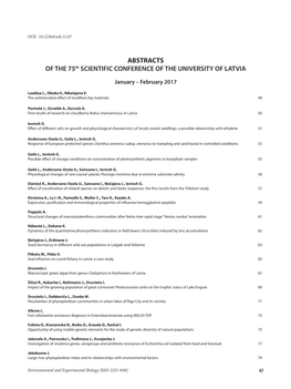 ABSTRACTS of the 75Th SCIENTIFIC CONFERENCE of the UNIVERSITY of LATVIA