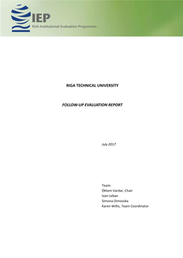 Riga Technical University Follow-Up Evaluation Report