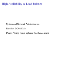 High Availability & Load-Balance