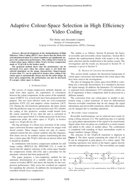 Adaptive Colour-Space Selection in High Efficiency Video Coding