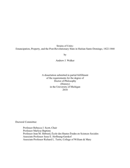 Emancipation, Property, and the Post-Revolutionary State in Haitian Santo Domingo, 1822-1844